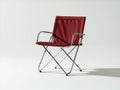 Red Folding Chair with Armrests, Steel Frame and Polyester Fabric, 55 x 60 x 85 cm