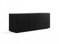 Black Oak Veneer TV Stand Storage Cabinet, 78.7 x 18.1 x 31.5 in