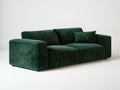 Dark Green 3-Seat Velvet Upholstered Sofa, 94.5 x 39.4 x 33.5 in