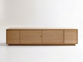 Natural Oak 4-Door Media Console, 180 x 40 x 45 cm