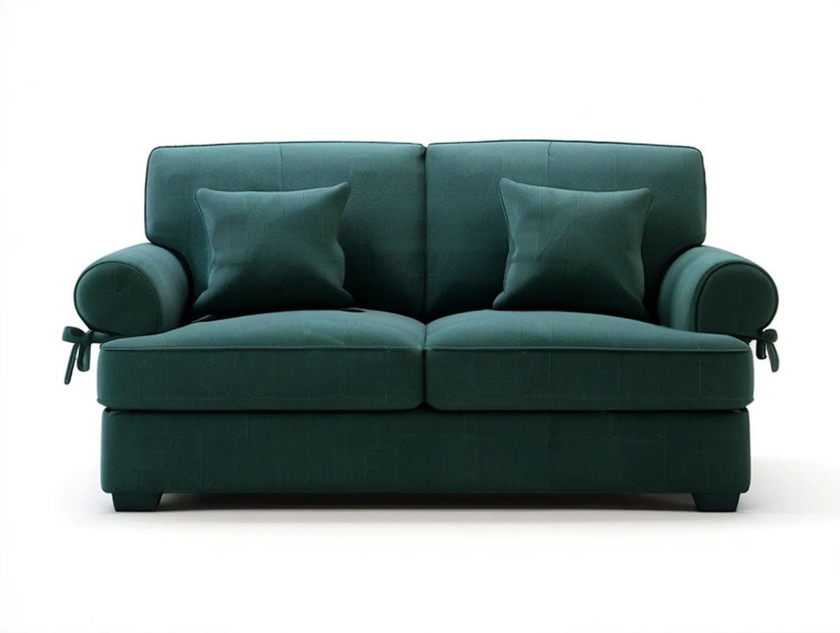 Dark Green Polyester Velvet Loveseat, 66.1 x 34.6 x 33.9 in